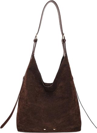 Generic KOBONA Suede Tote Bag - Retro Slouchy Hobo Bags Shoulder Bag PU Tote Handbag for Women Ladies Suede Shoulder Purse Work Bag for Work, Shopping, and Ev