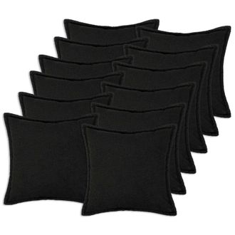 vidaXL Funda De Almohada 12 Pcs Houten Negro 45 X 45 Cm Boucl&eacute; Vidaxl