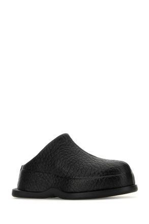 Alexander McQueen Alexander Mcqueen Womens Black Leather Wave Slippers - Size EU 40
