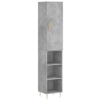 vidaXL Vidaxl - Aparador De Madera Contrachapada Gris Hormig&oacute;n 34,5x34x180 Cm