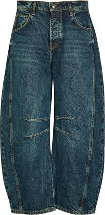 Free People Good Luck Barrel-leg Jeans - Dark Blue - 27 (W27 / UK8-10 / S)