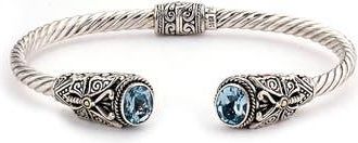 Samuel B. 18K Gold & Sterling Silver Butterfly Bangle in Blue at Nordstrom Rack