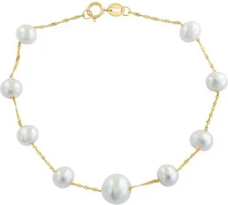 Effy 14K Yellow Gold Freshwater Pearl Station Bracelet in 14K Gold at Nordstrom, Size 7.5