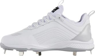 Rawlings Mens Rawlings Bullpen Low 174930 White Lace Up Metal Baseball Cleats NIN1219