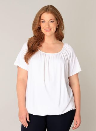 Base Level Curvy Ballonshirt »Yoni« mit gerafftem Rundhalsausschnitt