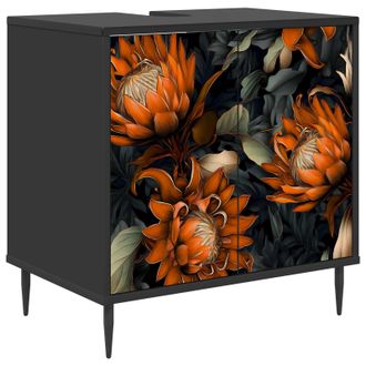 vidaXL Mobile Da Bagno Lochem Rovere Nero 60 X 40 X 61 Cm Vidaxl