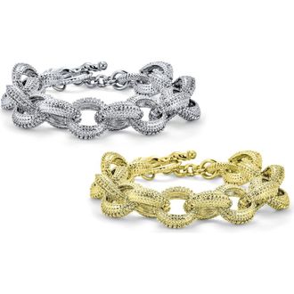 Bling Jewelry Set of 3 Oval Link Bracelets in Multicolor at Nordstrom Rack