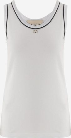 Valentino Womens Tank Top Cotton White