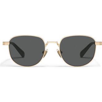 Quay Born Ready 52mm Round Sunglasses in Gold/Smoke at Nordstrom