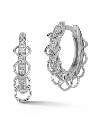Glaze Jewelry Rhodium Plated Cz Small Hoop Earrings