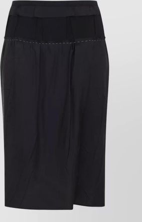 Maison Margiela acetate high-rise semi-sheer panel midi pencil skirt