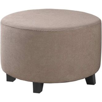 OEM Funda El&aacute;stica De Jacquard Para Puf (gris, Peque&ntilde;a), Funda Para Reposapi&eacute;s, Protector De Muebles, Funda Para Taburete Con Base El&aacute;stica Antideslizante