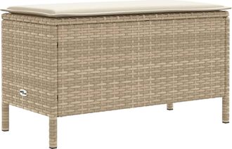 vidaXL Reposapi&eacute;s De Jard&iacute;n Con Almohada Beige Y Crema 80 X 38 X 42 Cm Vidaxl