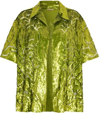 Valentino Garavani Camicia con paillettes - Verde