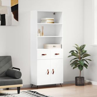 vidaXL Vidaxl - Aparador Alto Madera Contrachapada Blanco 69,5x34x180 Cm