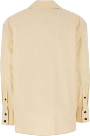 Bottega Veneta Womens Fiammifferi Shirt Beige Cotton Silk