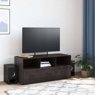 Berkfield Home TV Cabinet Black 99x39x44 cm Steel | Size: 99 x 39 x 44 cm