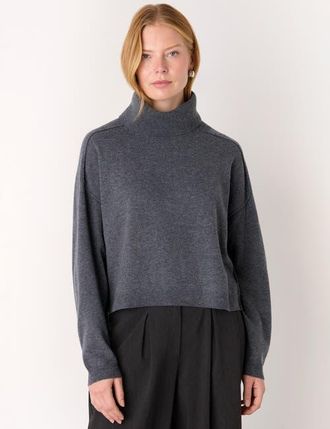Whistles Wool Cowl Neck Knit Sweater in Grey at Nordstrom, Size X-Small
