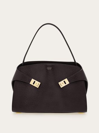 Ferragamo Women Hug soft bicolor shoulder bag (M) Brown