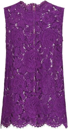 Dolce & Gabbana Top DNA con pizzo - Viola