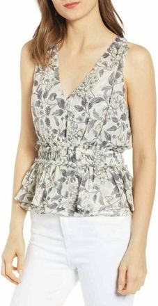 Bishop + Young Chrissy Floral Print Tank Top In Beige