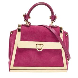 Ferragamo Pre-owned Sofia Mini - Dames - Vintage Handtas - Roze - ONE Size - Su&egrave;de - Vintage
