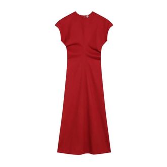 Toteme Abito in Lana con Vita Sgualcita - - Dresses - Donna - Rosso - M