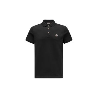 Moncler Moncler Logo Patch Polo Shirt, Men, Black, Size: 3xl