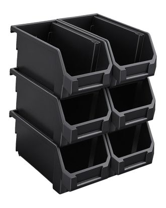 Sorbus Medium Stackable Garage Storage Bins - Set Of 6