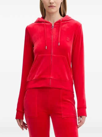 Juicy Couture zip-fastening front-pockets hoodie - Rood