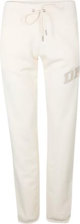 DKNY Dames Logo Geribbelde Manchetten Joggers (Pebble)
