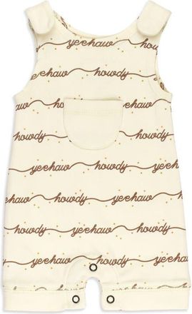 LOvedbaby Print Sleeveless Organic Cotton Romper in Howdy at Nordstrom, Size 18-24M