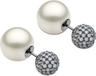 Yoko London south sea pearl diamond earrings - Nero