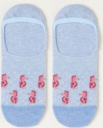 Fat Face FatFace Light Blue Seahorse Footsie Socks