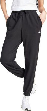 adidas Essentials French Terry Cuffed Pants in Black/White at Nordstrom Rack, Size Medium