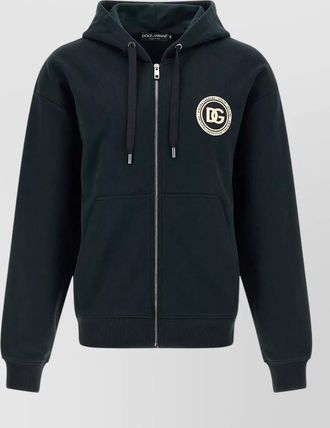 Dolce & Gabbana hoodie jacket logo patch front pockets