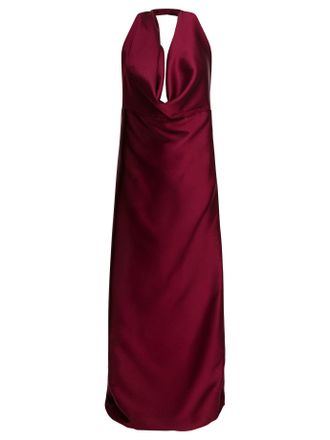 Semper Flared Dress With American Neckline Abiti Rosso-Donna