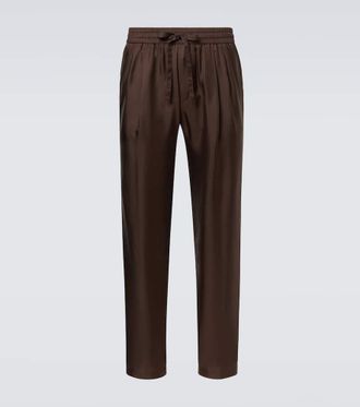 Dolce & Gabbana Silk twill tapered pants