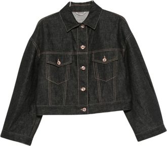 Brunello Cucinelli Denim Katoenen Jas - Dames - Jassen - Zwart - Maat: XS Katoen
