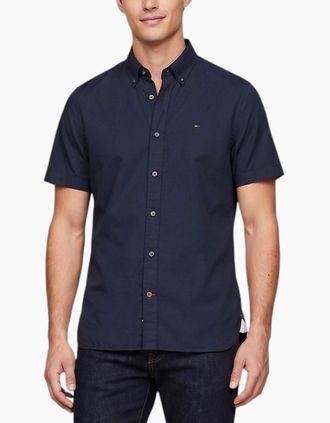 Tommy Hilfiger Mens TOMMY HILFIGER Mens Shirt Oxford Lightweight Top - Navy - Size: 42/Regular