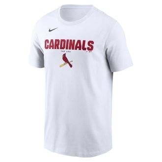 Nike St. Louis Cardinals Bold Team Name Nike Mens MLB T-Shirt in White | N19910ASCN-D31
