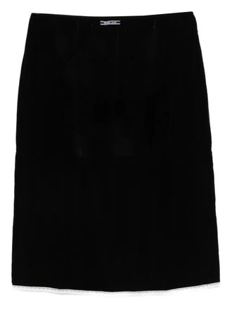 Prada Fluwelen midi-rok - Zwart