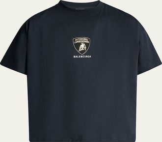 Balenciaga Mens Balenciaga x Automobili Lamborghini Printed T-Shirt