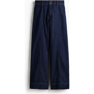 H&M Wide High Jeans in Dark Denim Blue at Nordstrom, Size 18