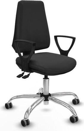 Piqueras y Crespo Piqueras Y Crespo - Elche As Similpiel Gris Oscuro Brazos Fijos Base Cromada Ruedas Engomadas 65mm