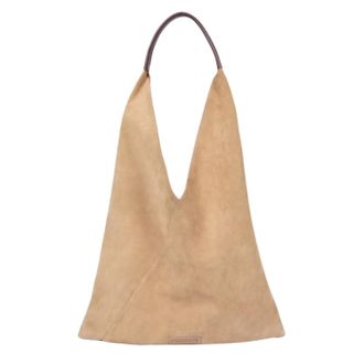 Penelope Chilvers Womens Triangle Suede Bag In Sand