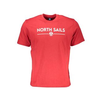 North Sails Mens Crew Neck Graphic Tee - Red Cotton - Size X-Large