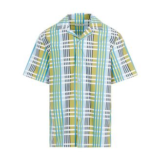 Lanvin Short Sleeve Shirts, male, Multicolor, XL, Striped Cotton Bowling Shirt