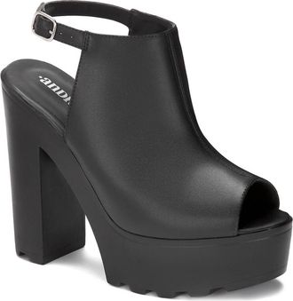 Andrea Womens Platform Sandals In Black