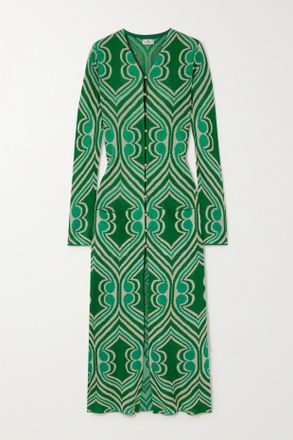 Etro Jacquard-knit Cardigan - Verde